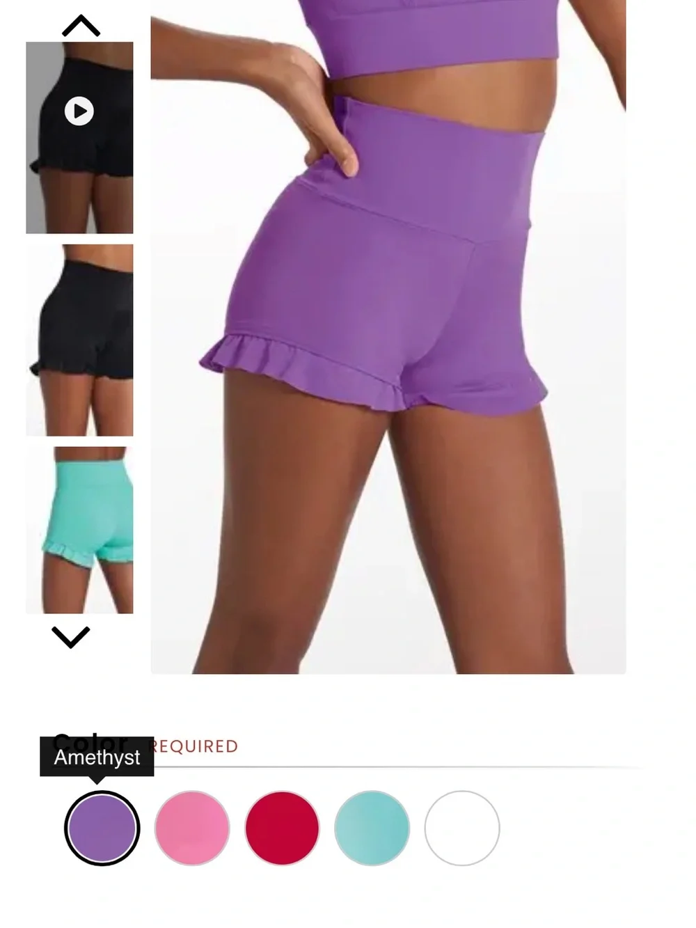 2 sets of balera Ruffle Strap Crop Top & High-Waist Shorts Set - Purple and Blac